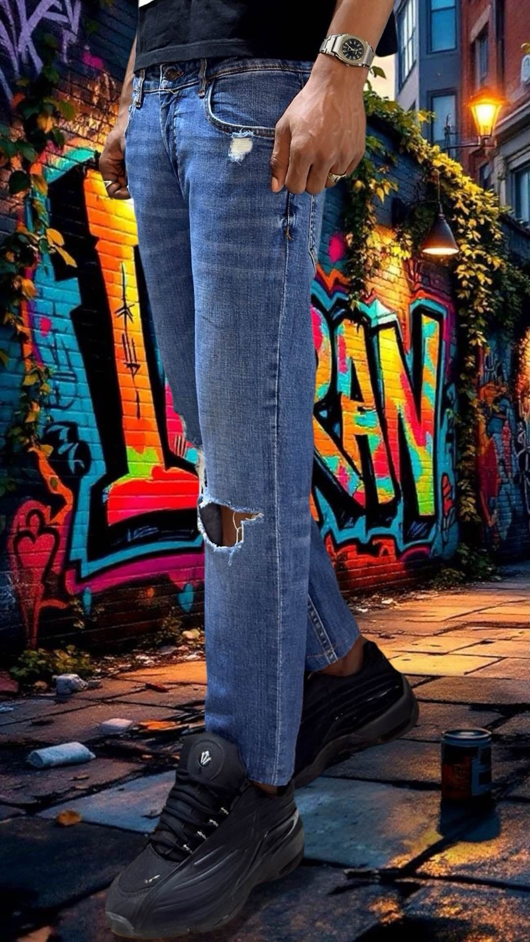 pantalon jean bleu