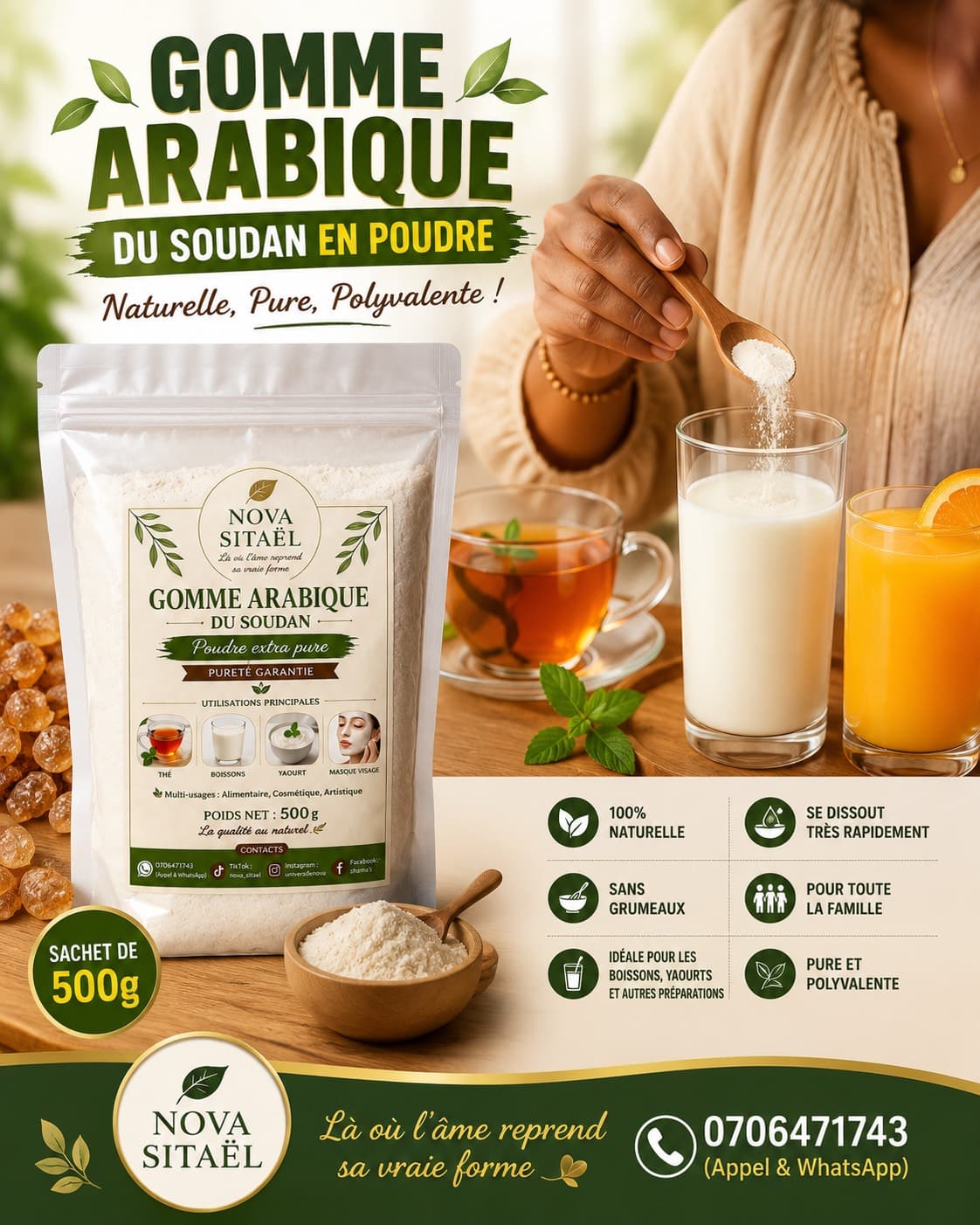 poudre de gomme arabique 500g