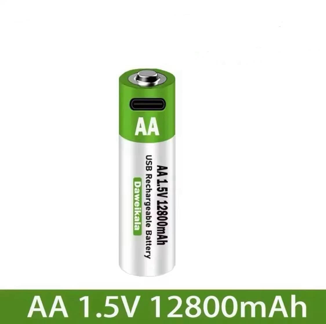 PILE RECHARGEABLE USB TYPE C,  AA 1.5V 12800mAh