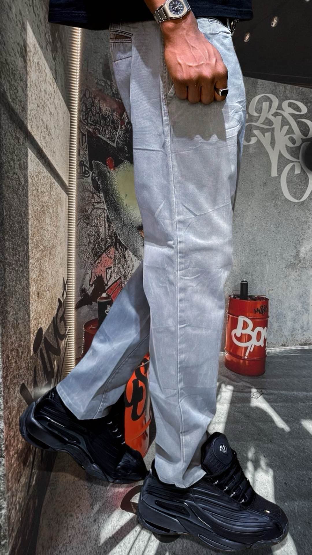 pantalon cargo bleu claire entre L XL