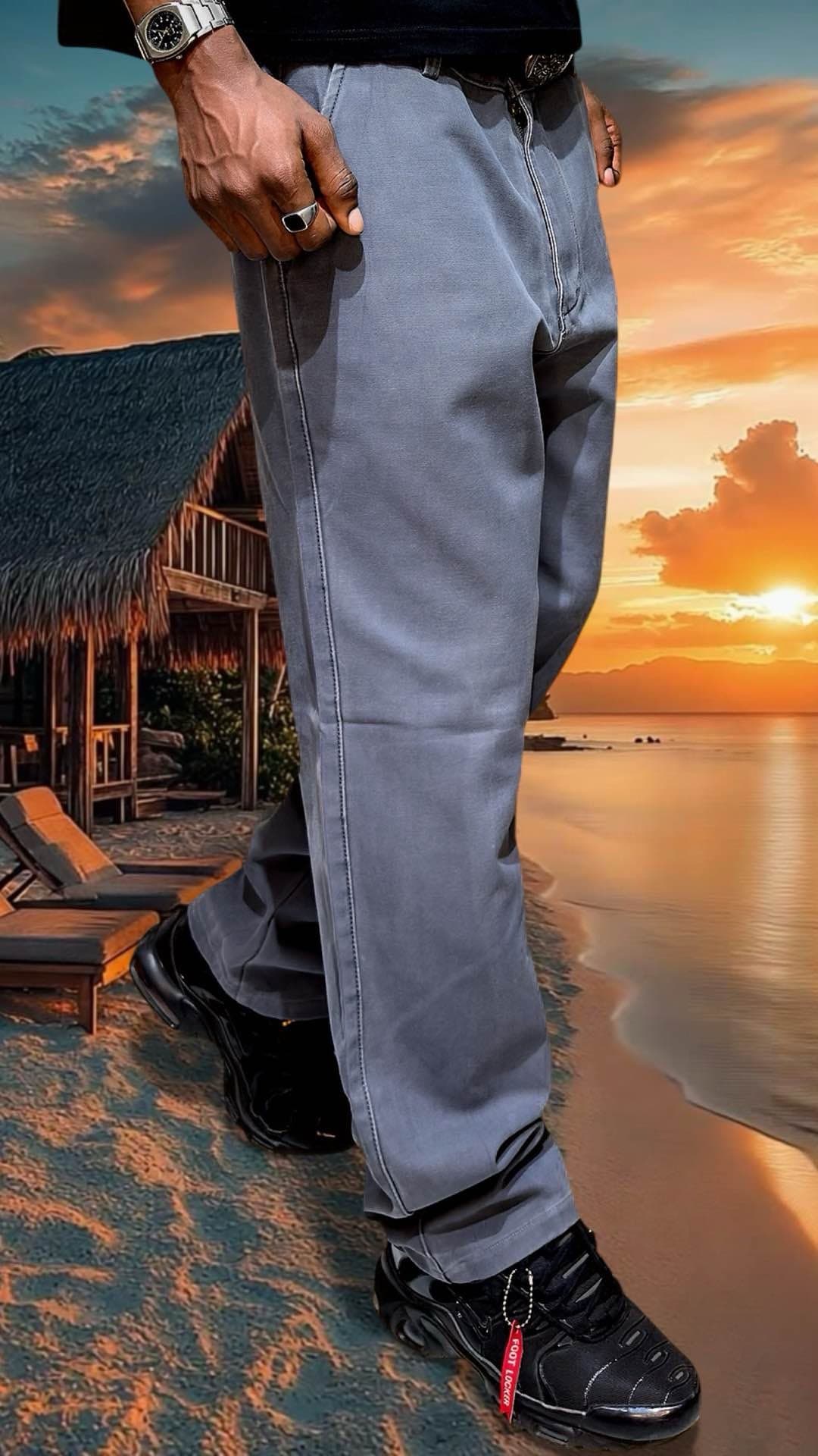 pantalon cargo gris