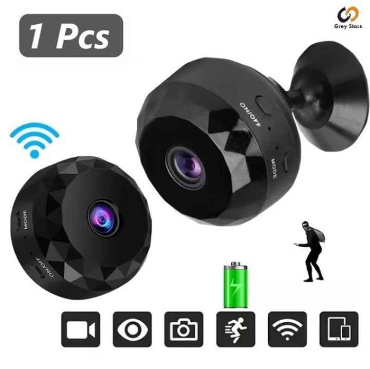 Mini Caméra Espion Diamant WiFi 1080P - Avec Support Ventouse