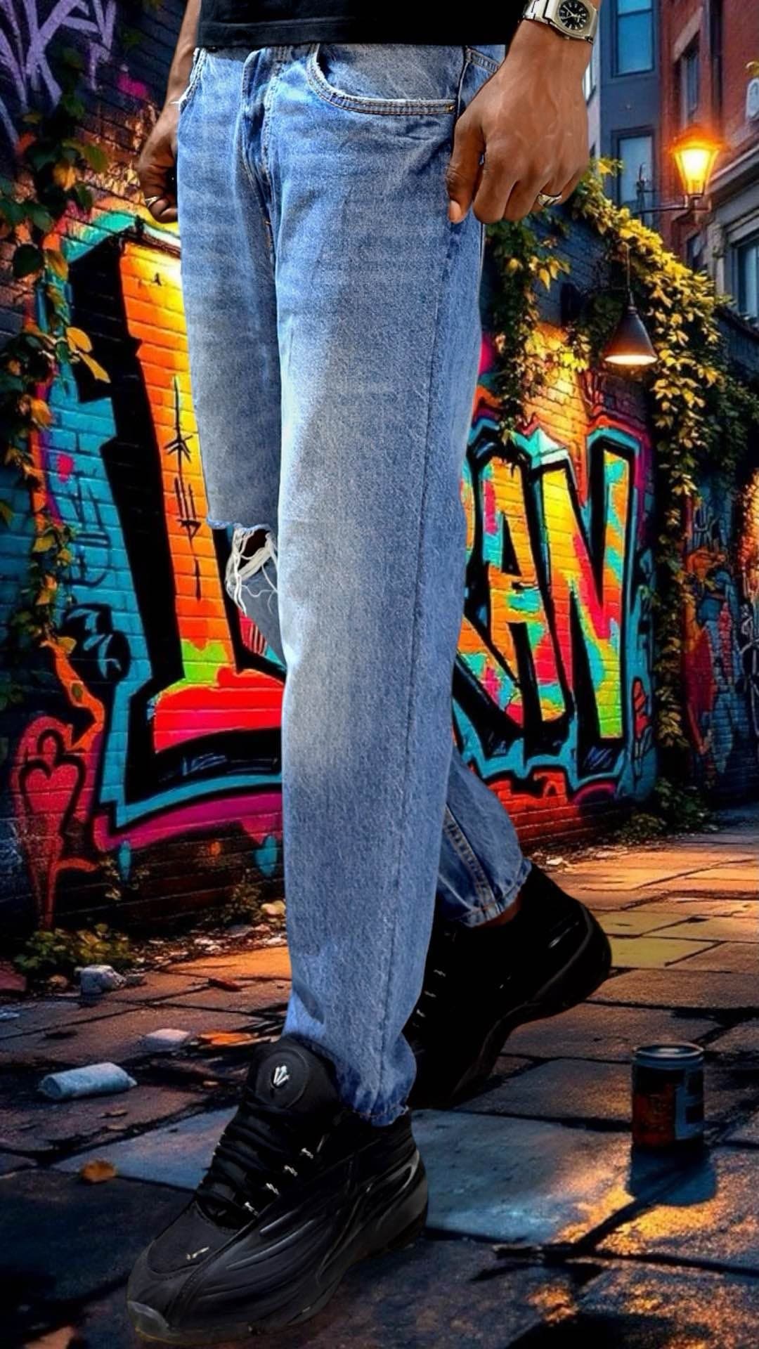 pantalon jean bleu
