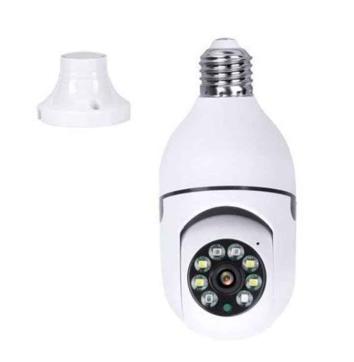 Ampoule Caméra Espion WiFi 360° - Caméra Surveillance Cachée Culot E27 - Vision Nocturne -