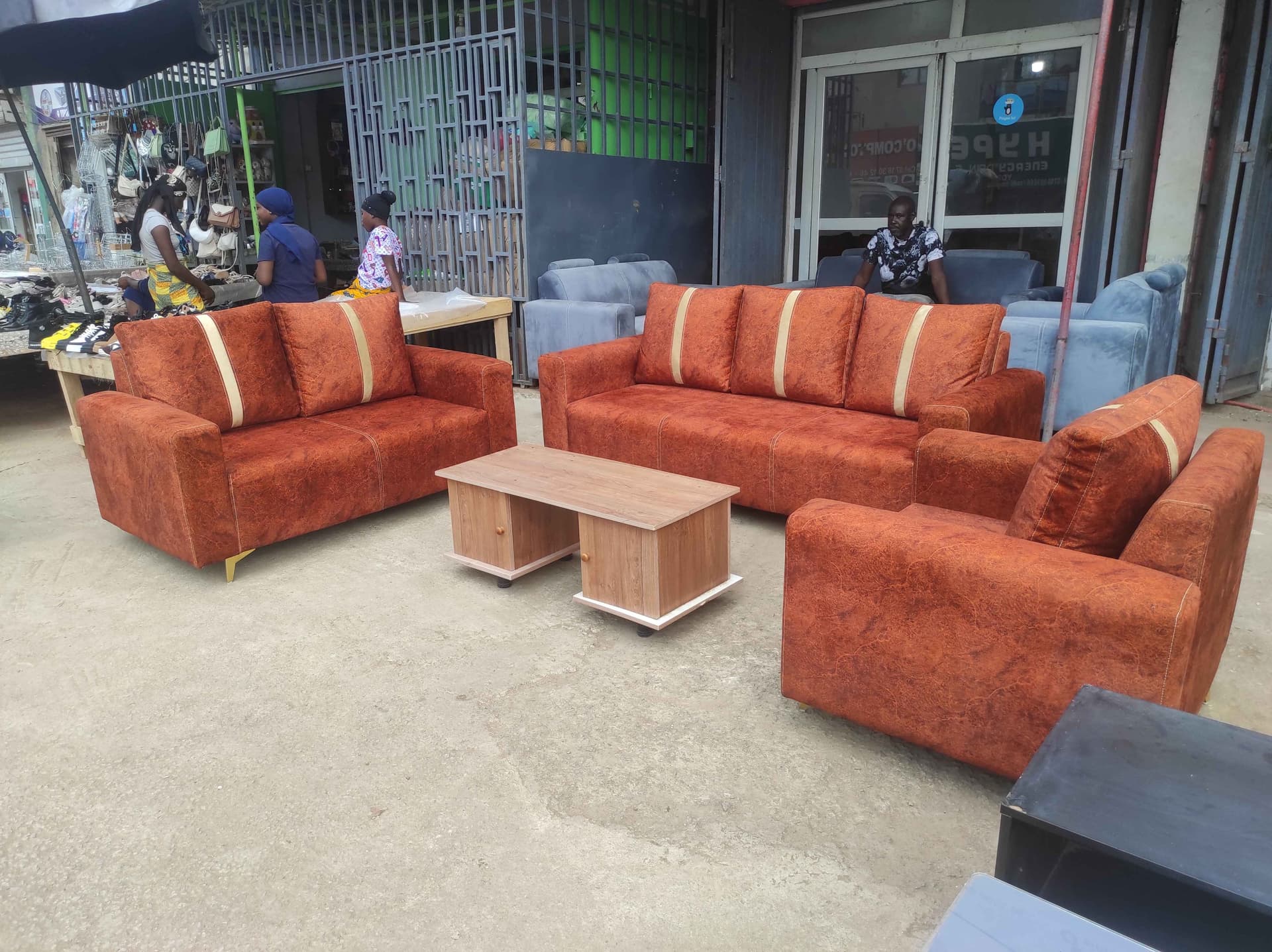 Salon bracarré 6 places orange