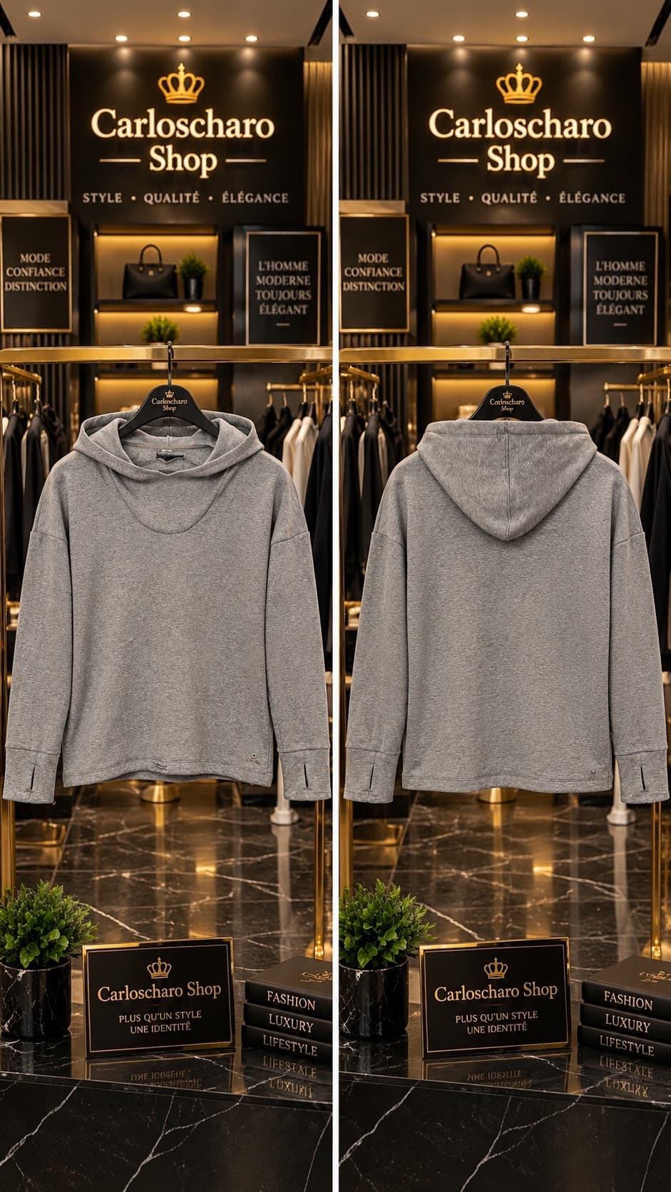 pull-over gris robuste