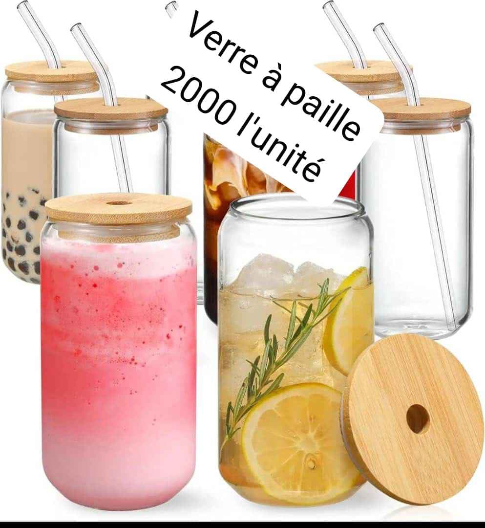 Verres avec couvercle en bambou