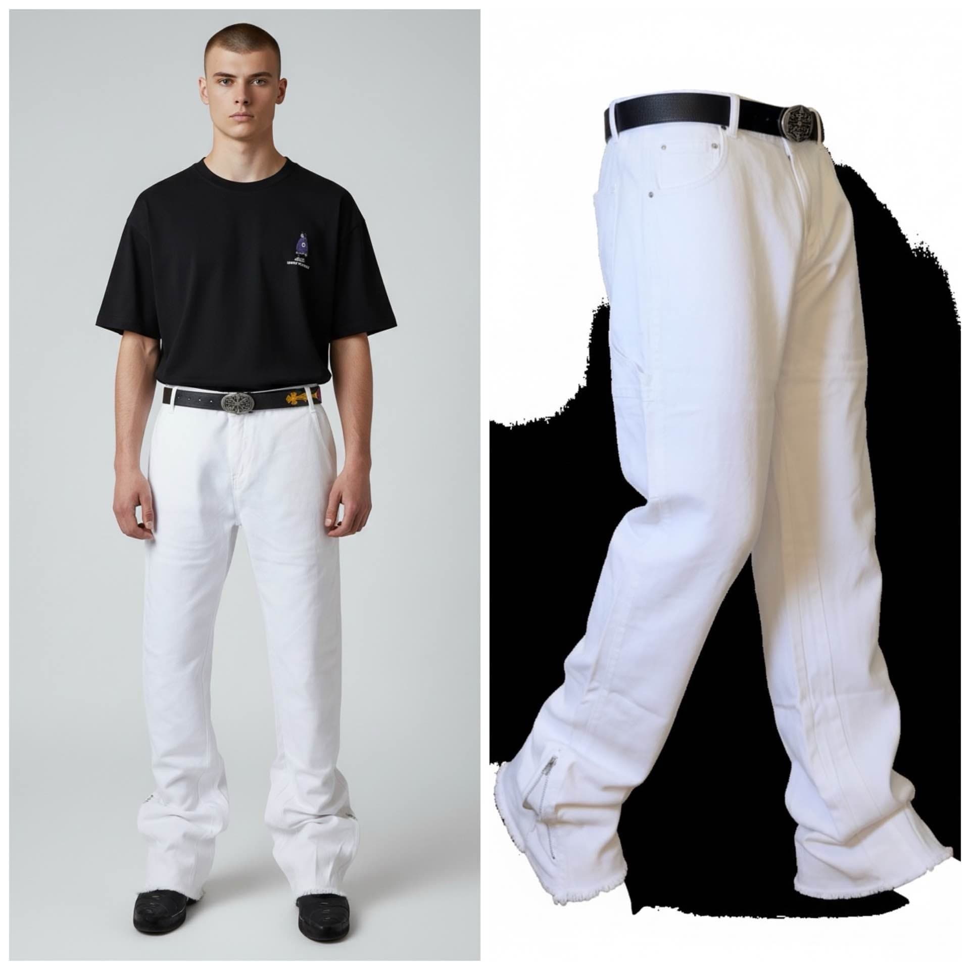 pantalon jean blanc