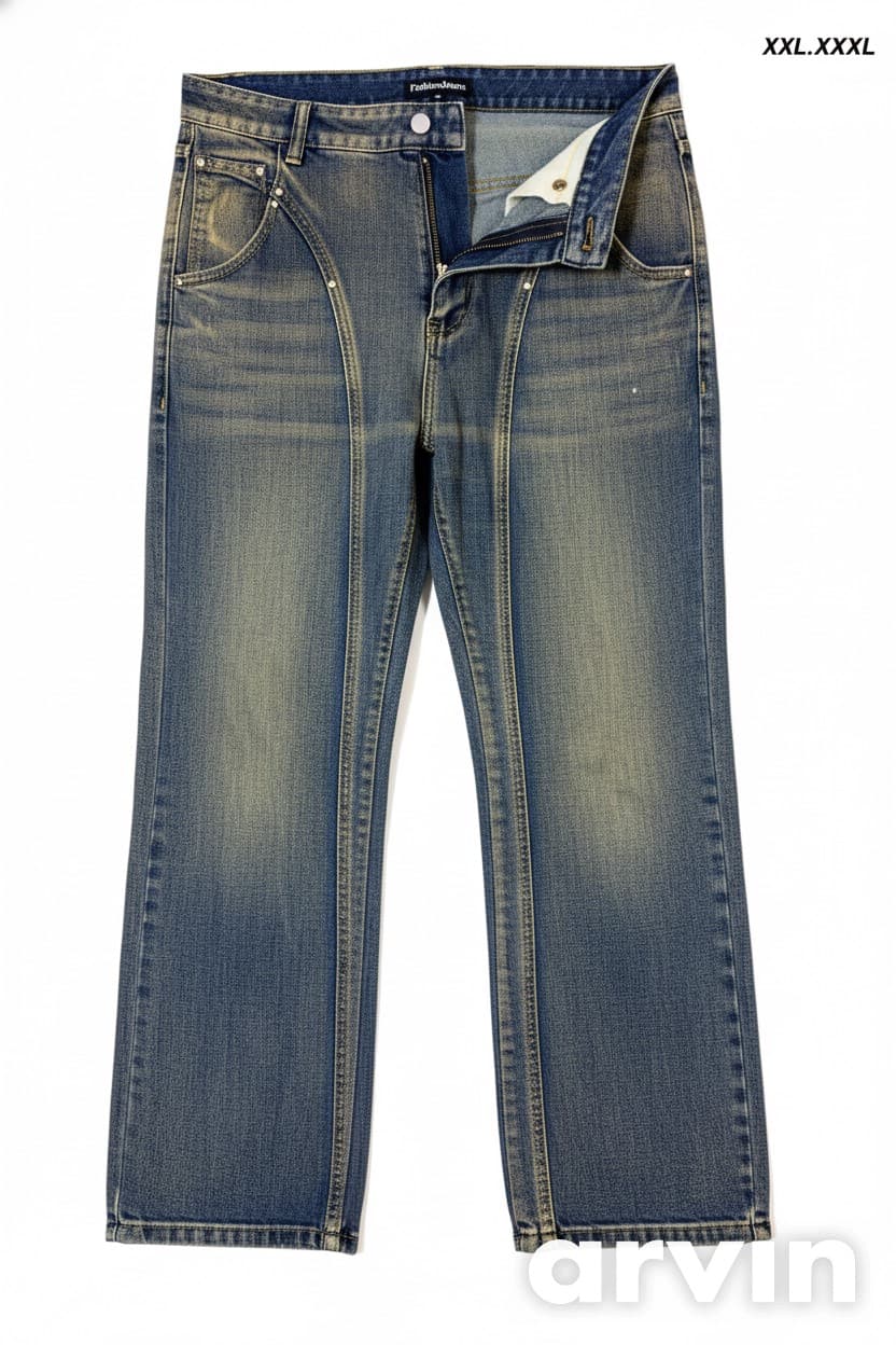 jean cargo bleu streetwear