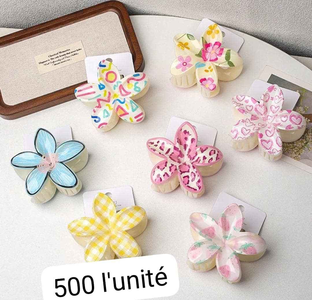 Clips cheveux à motifs fleurs
