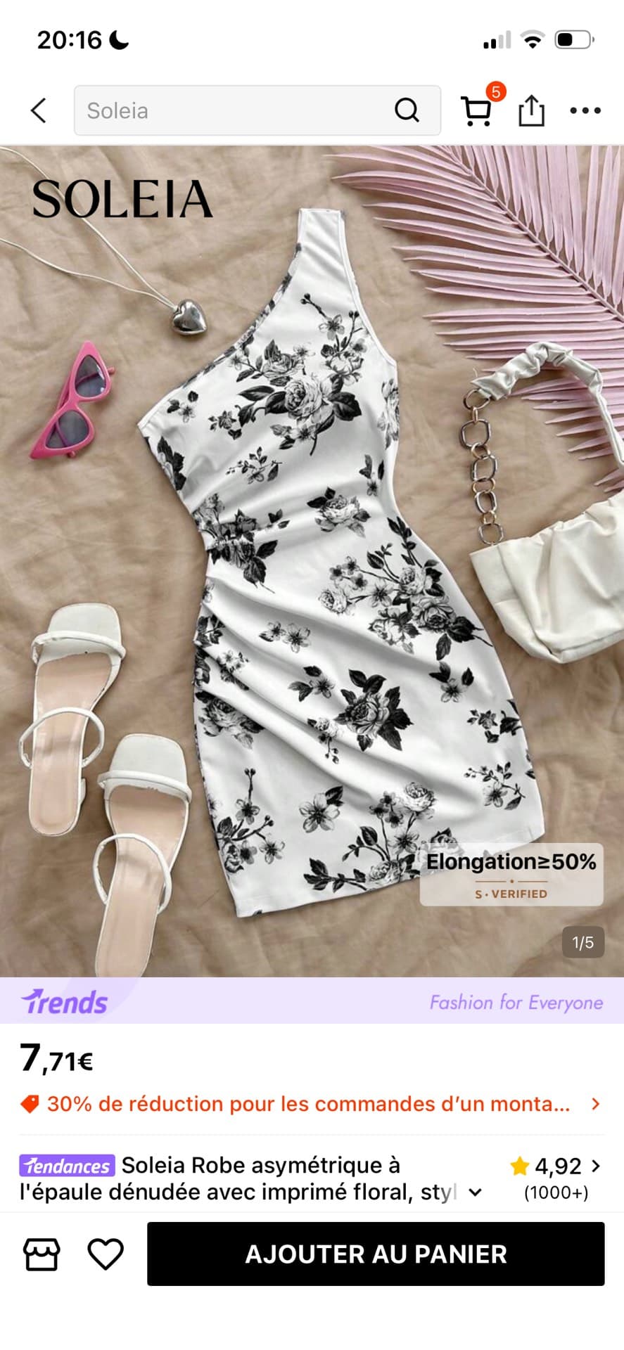 robe shein fleurie