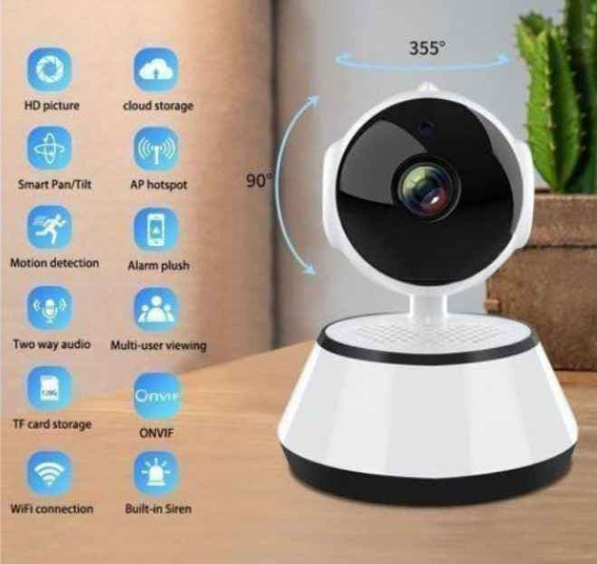 Caméra de Surveillance WiFi 360° - HD - Vision Nocturne - Détection Mouvement