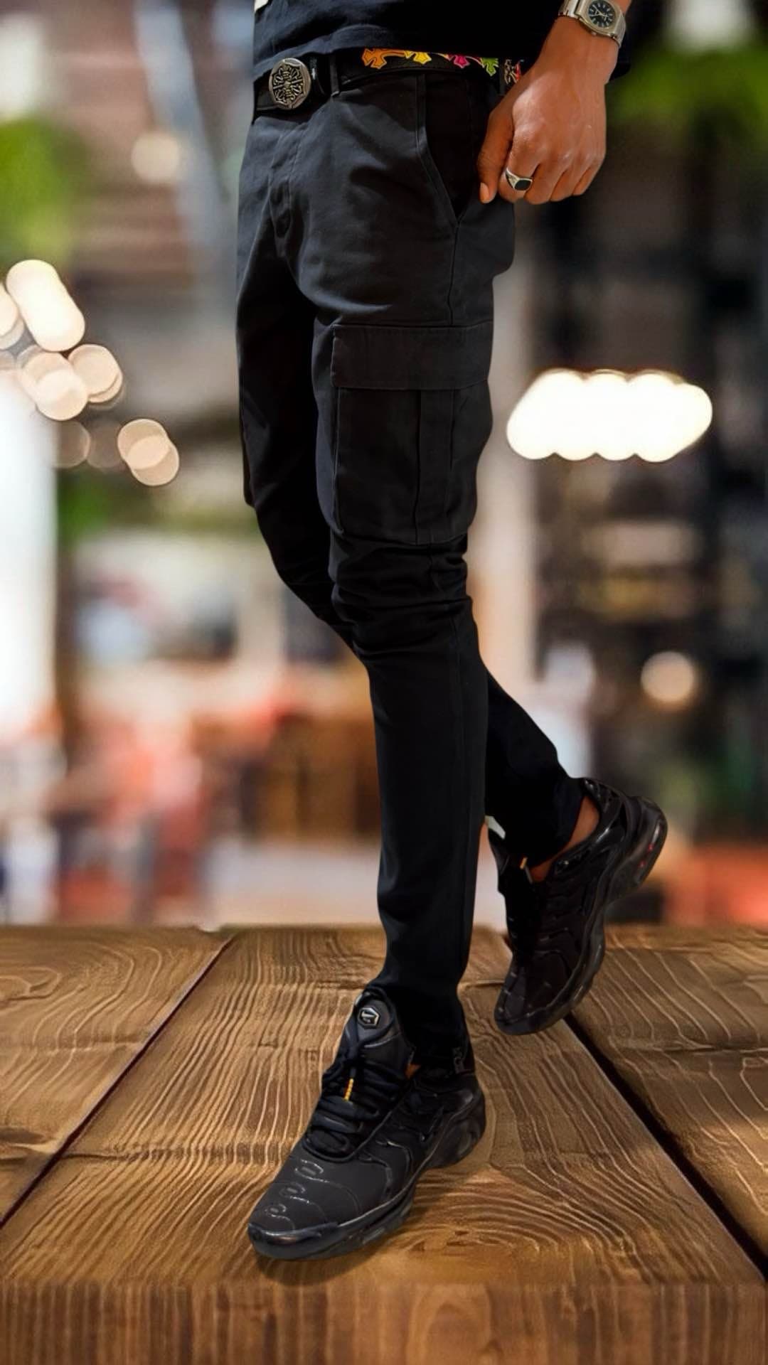 pantalon cargo noir