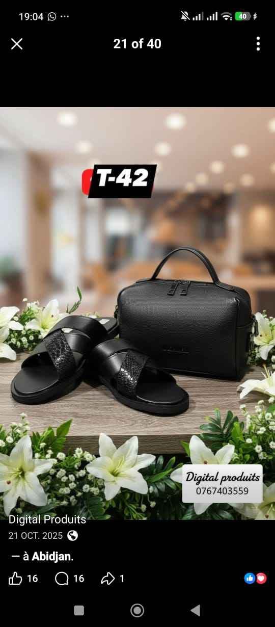 Sandale en cuir+sac