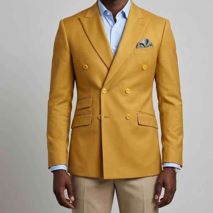 Costume Croisé gentleman_Jaune Moutarde
