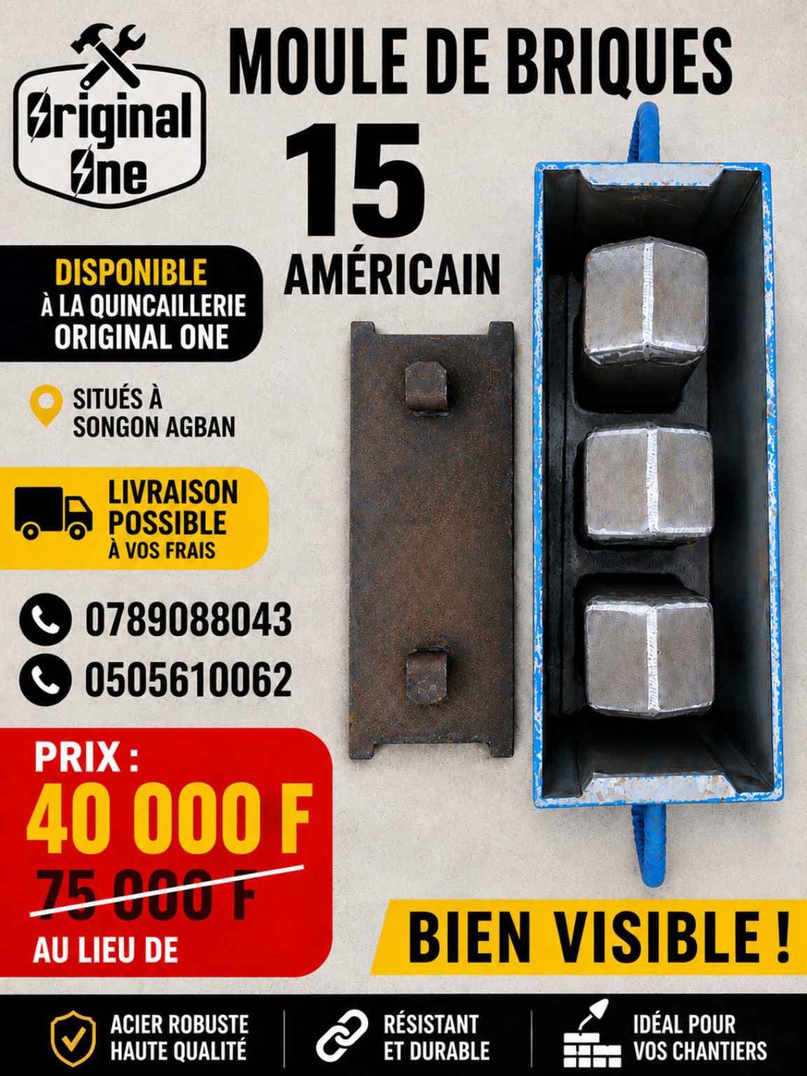 moule de briques 15 américain et français