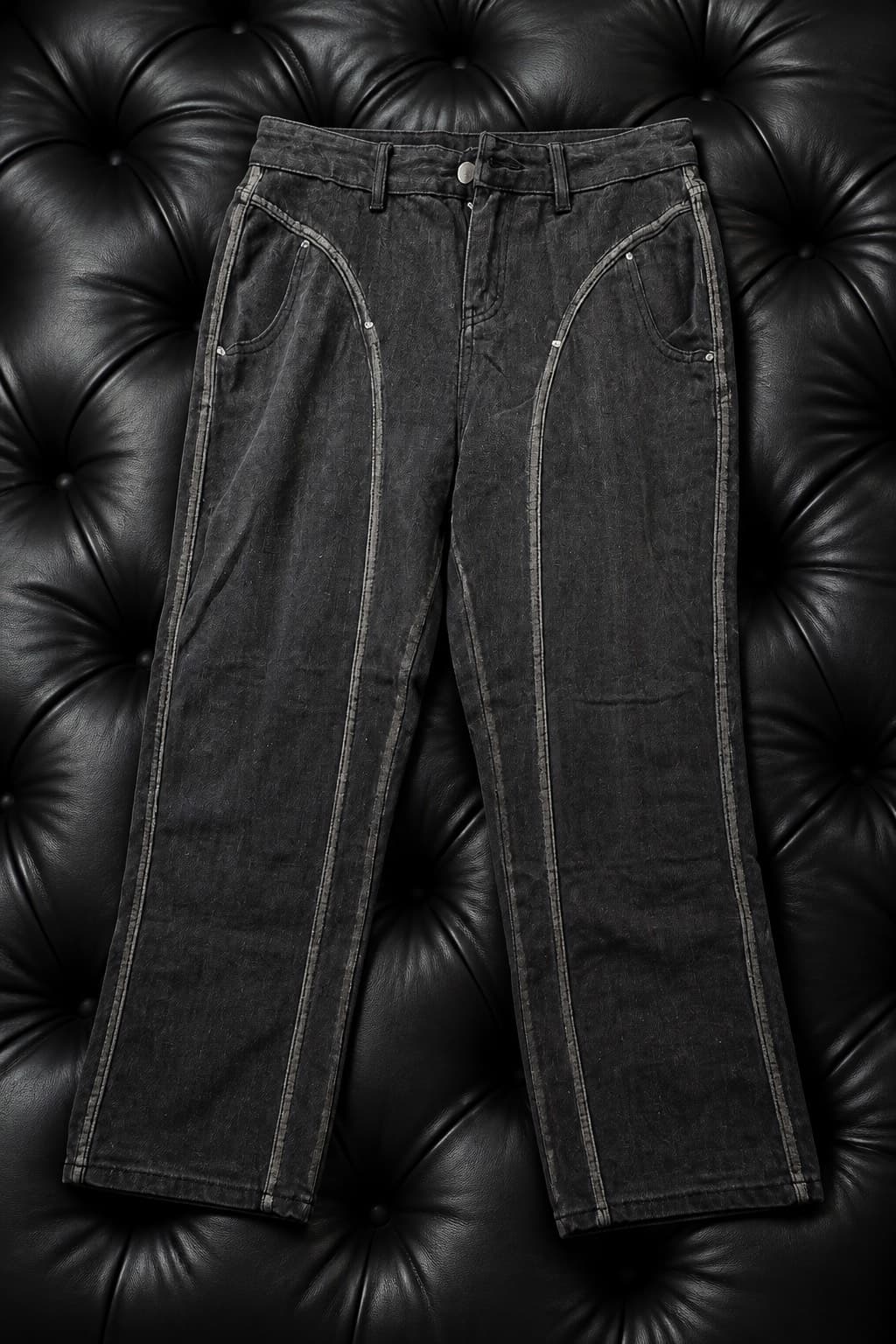 pantalon jean cargo  noir streetwear