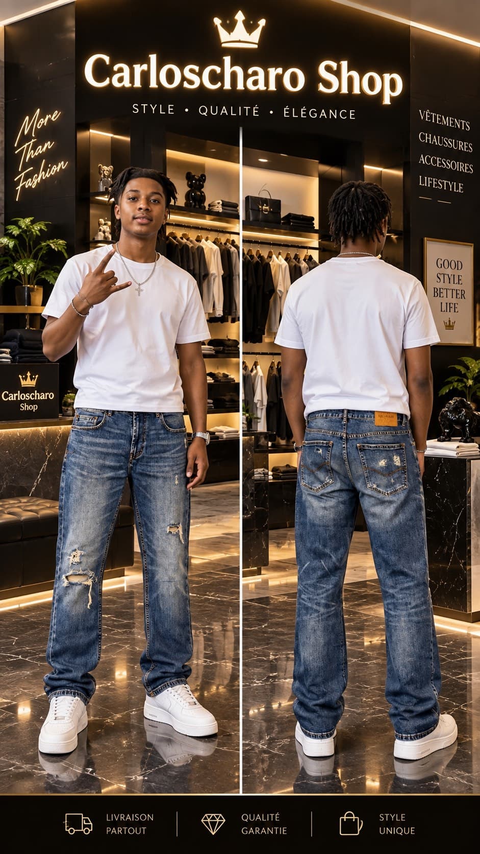 pantalon jean décontracté
