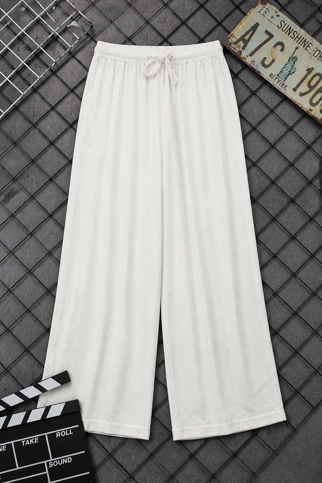 pantalon gros bas blanc