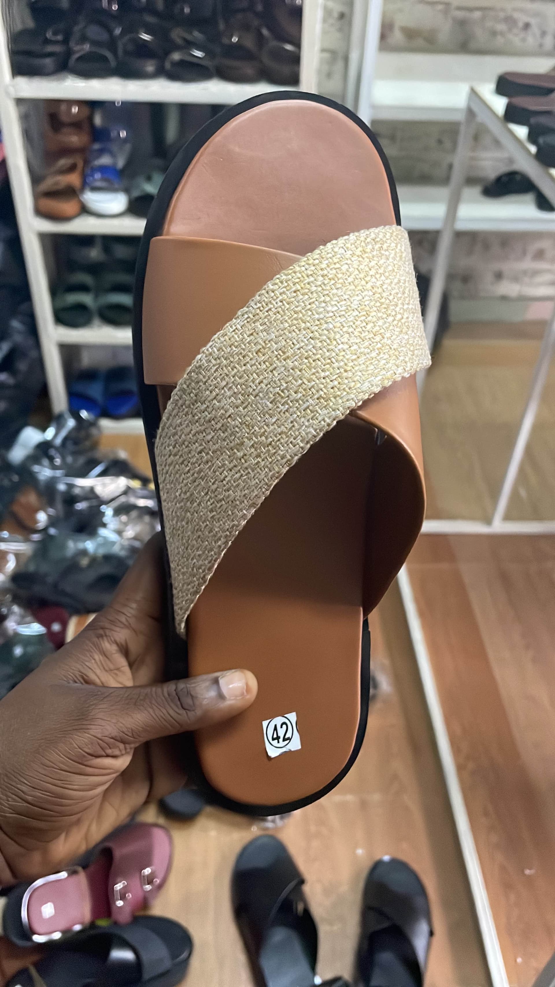sandale en cuir