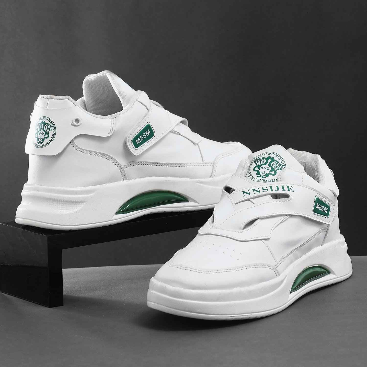 basket vert-blanc montante