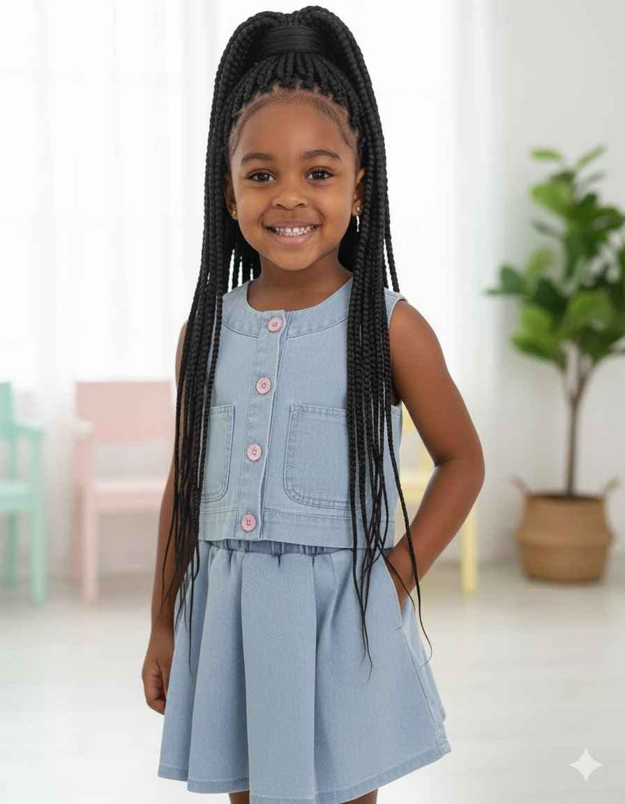 ensemble 2pieces(jupe+haut)en jean denim