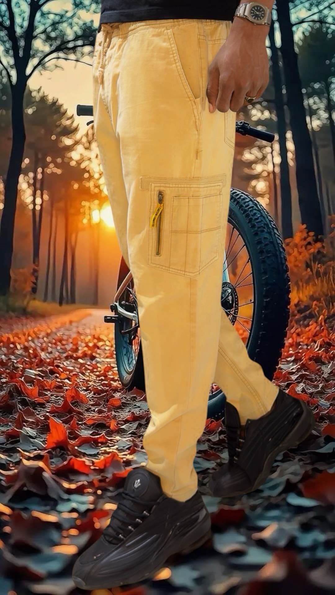 pantalon cargo kaki