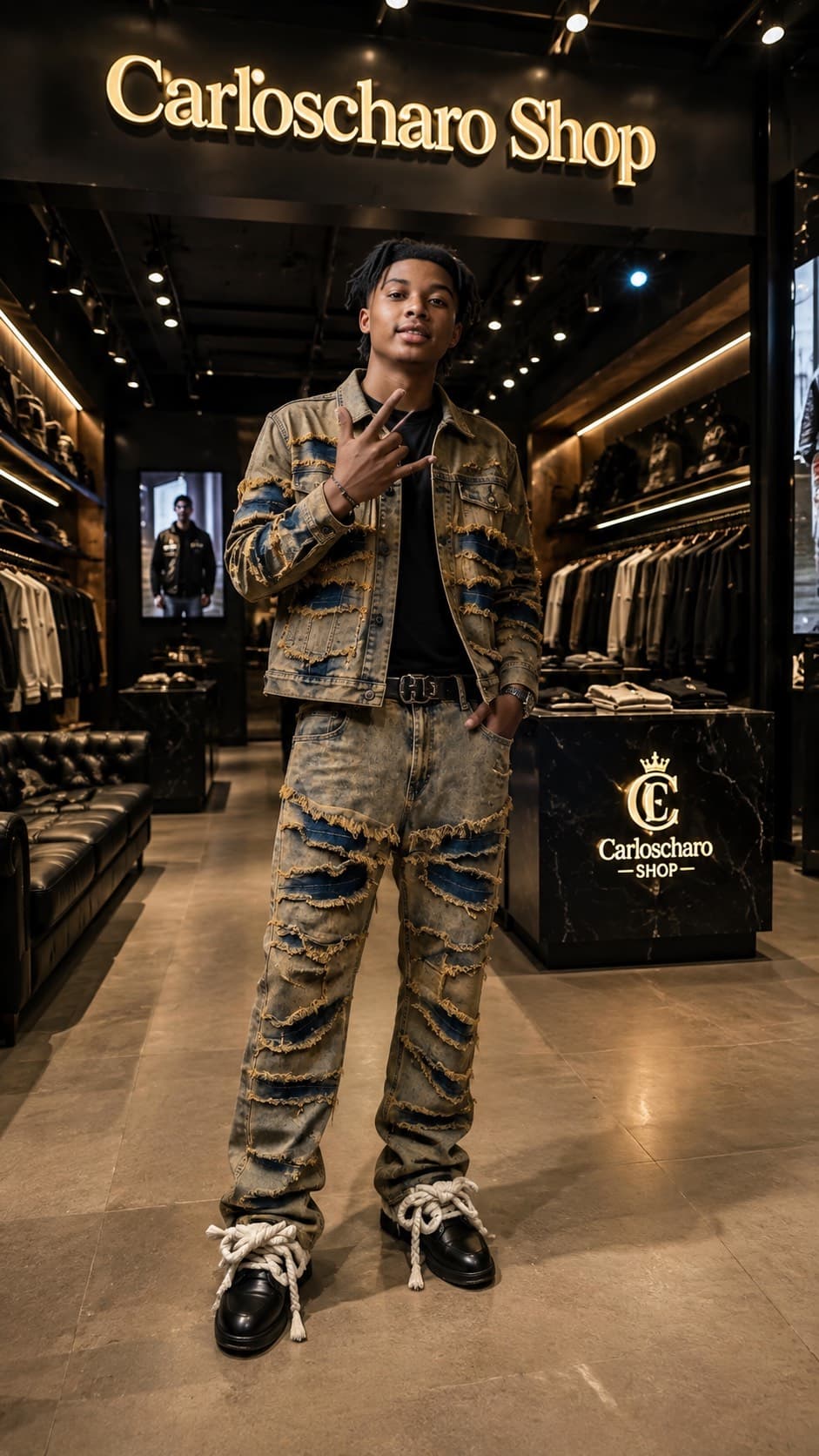 pantalon jean baggy streetwear