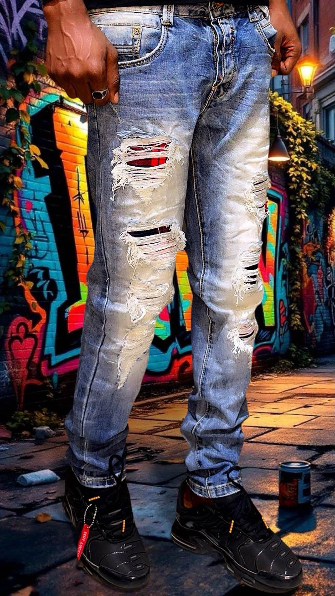 pantalon jean bleu