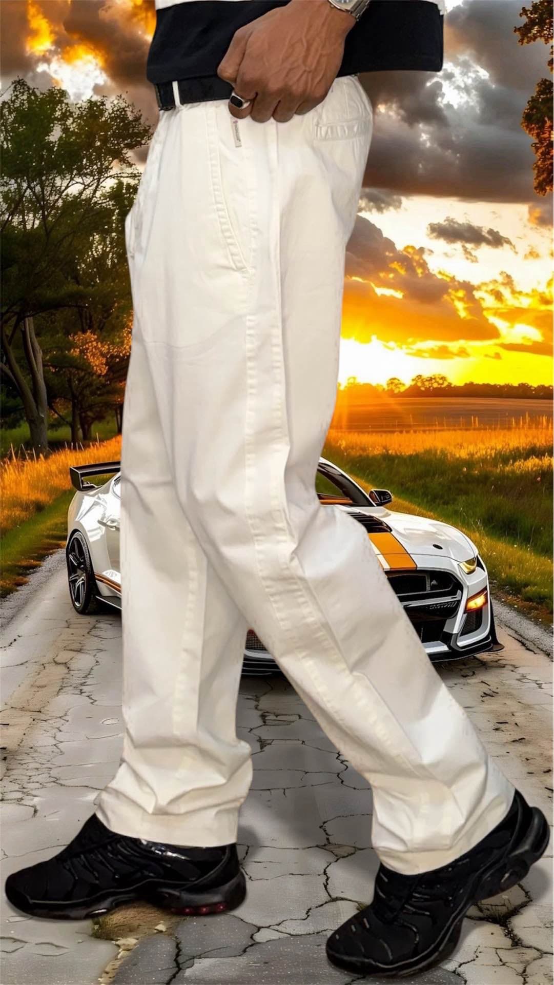 pantalon cargo blanc