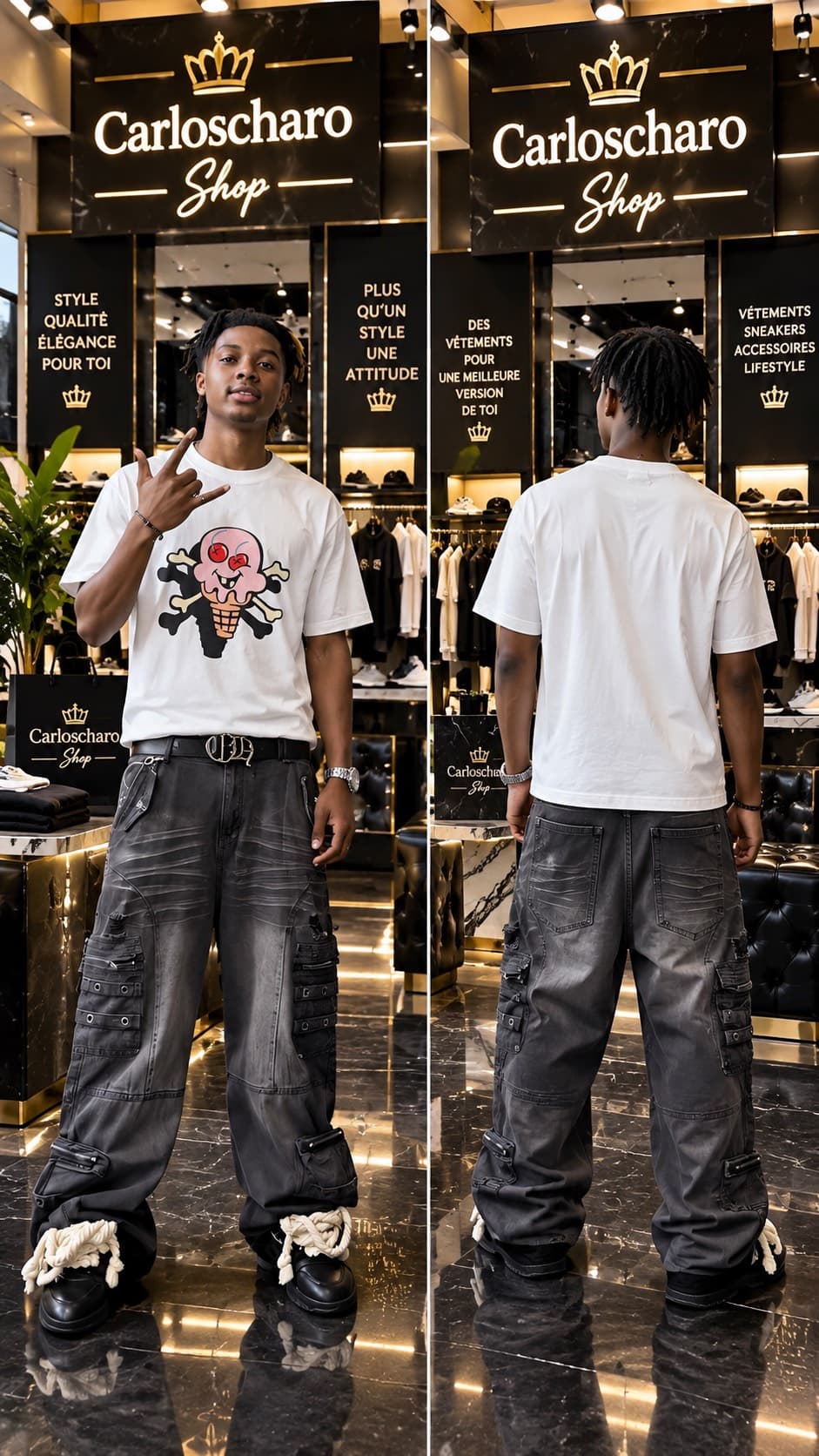 T-shirt streetwear blanc